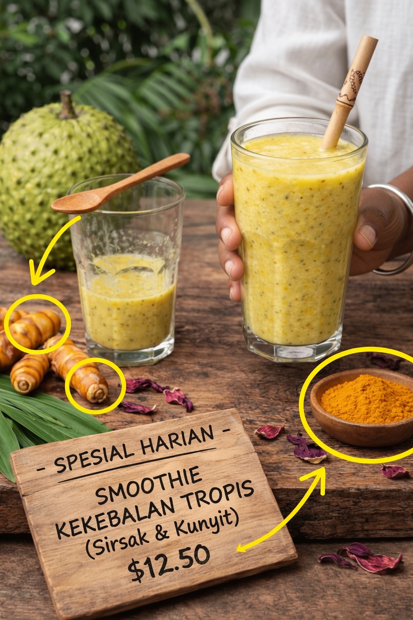 Cara Membuat Smoothie Kekebalan Tubuh Tropis yang Lezat dengan Sirsak dan Kunyit Langkah demi Langkah di Rumah