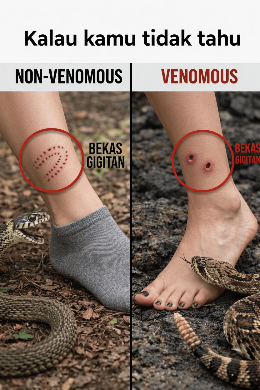 Cara Membedakan Gigitan Ular Berbisa dan Tidak Berbisa: Tanda-Tanda Penting dan Langkah Pertolongan Pertama