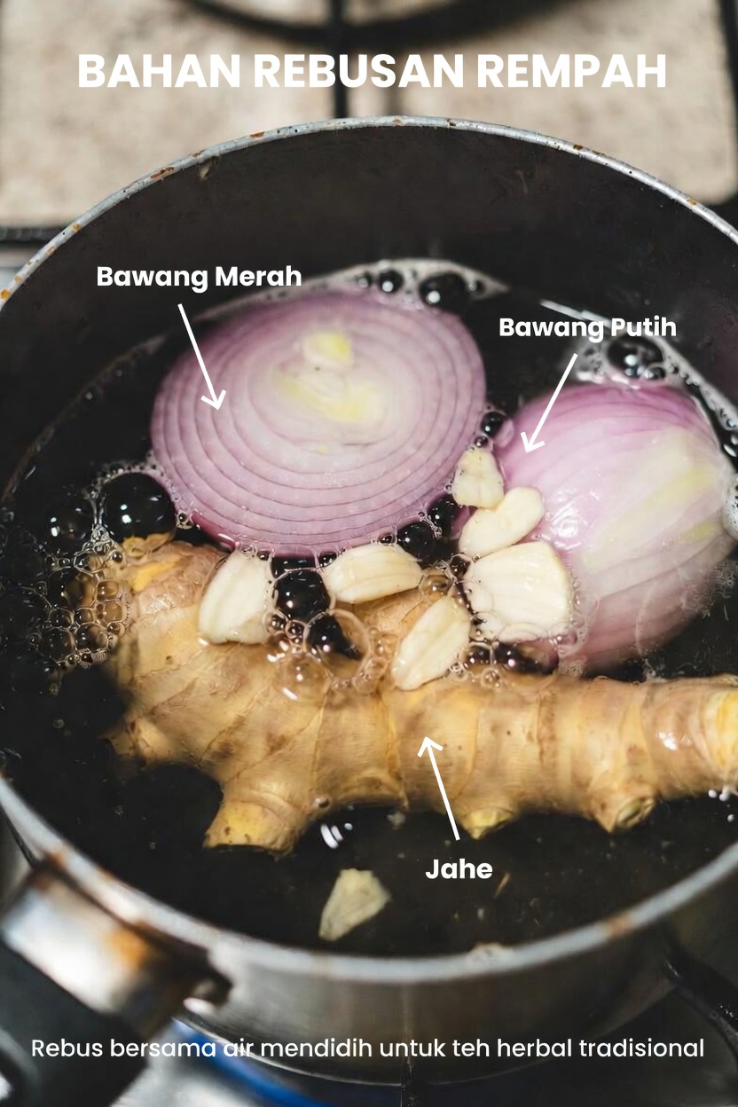 Resep Teh Pagi dan Setelah Makan Malam dengan Jahe Kunyit Bawang Bombay Bawang Putih Kayu Manis dan Daun Jambu Biji