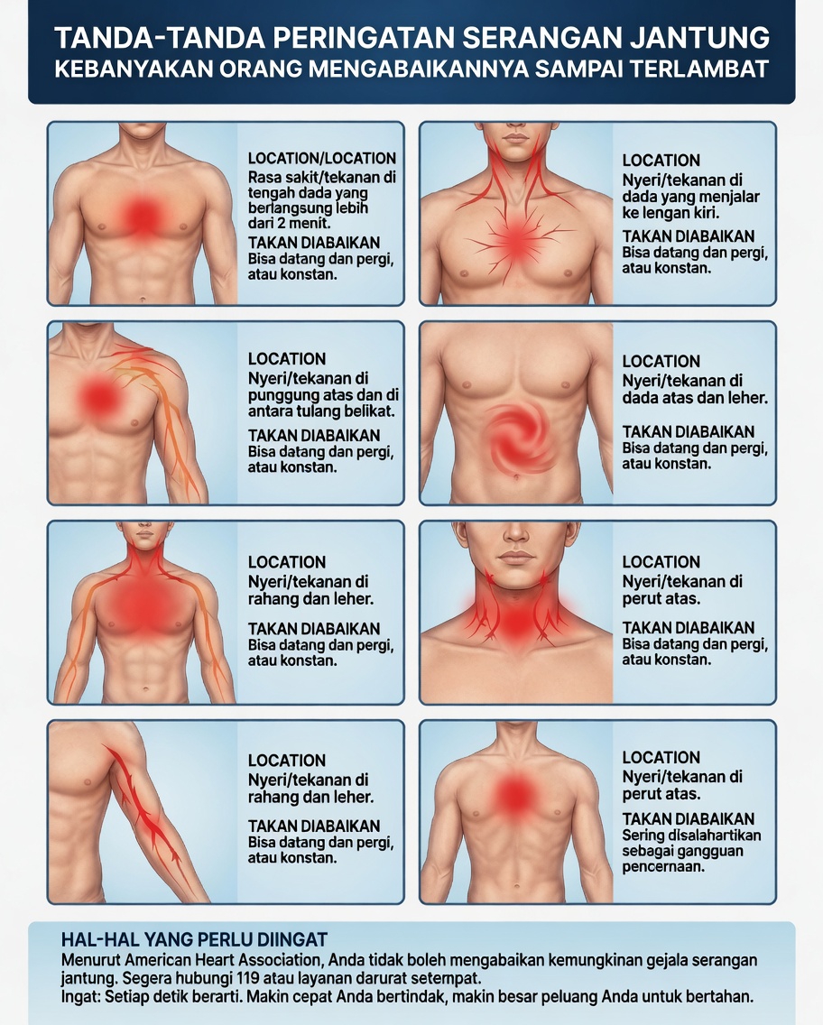 7 Tanda Peringatan Utama yang Mungkin Dikirim Tubuh Anda Beberapa Minggu Sebelum Serangan Jantung