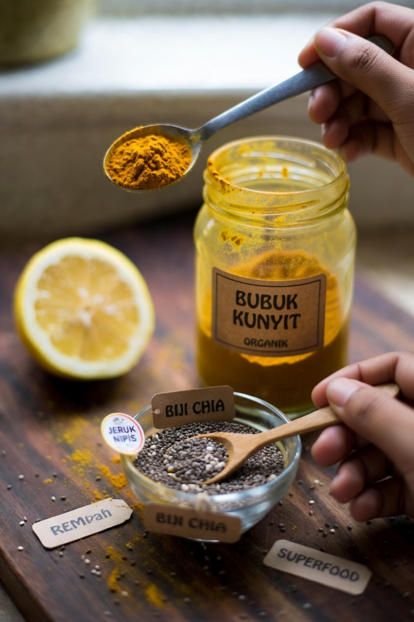 Kebiasaan Pagi yang Sederhana: Mengenal Minuman Menyegarkan dengan Kunyit, Lemon, Madu, dan Biji Chia