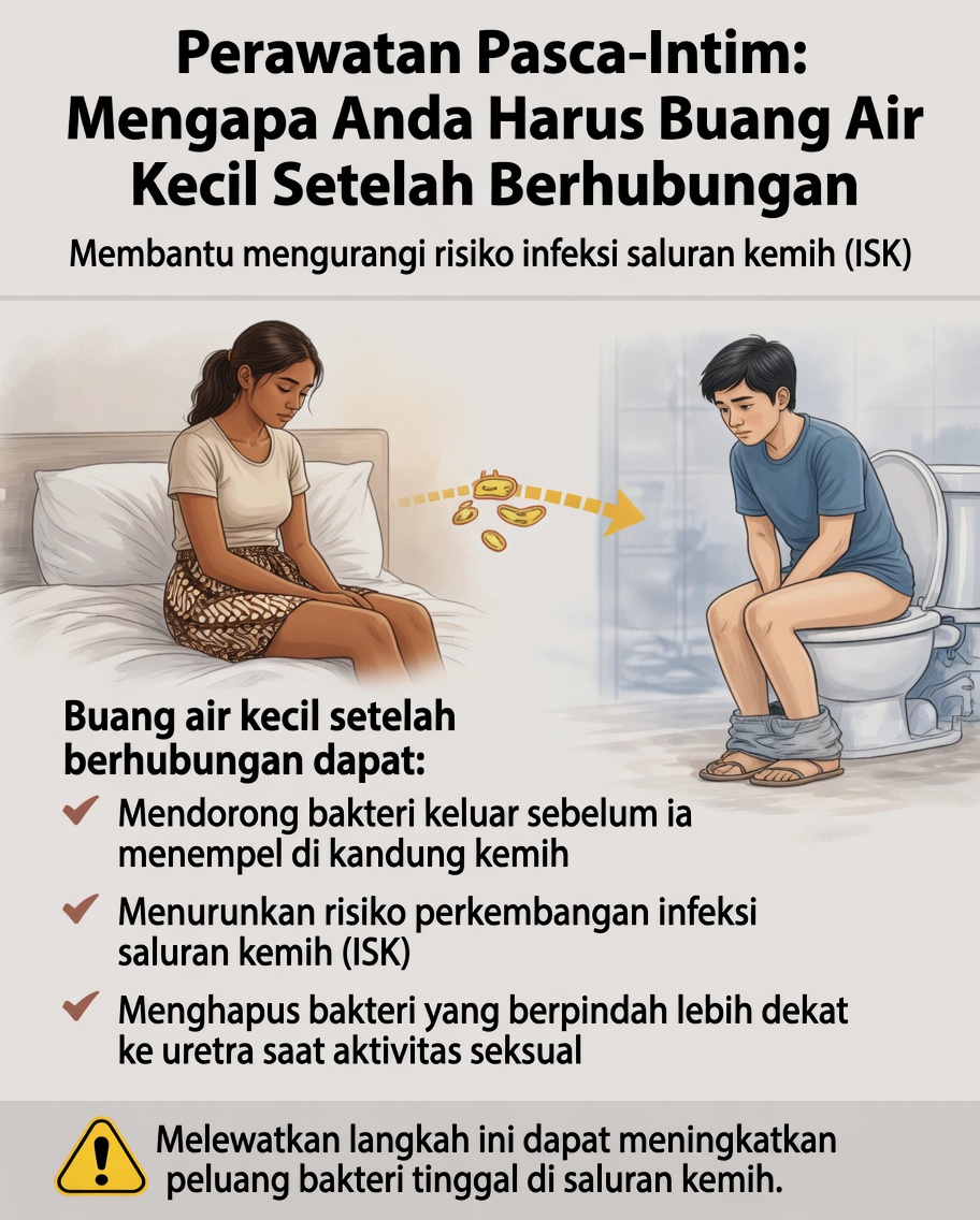 Mengapa Buang Air Kecil Setelah Be.. Adalah Kebiasaan Sederhana yang Mendukung Kesehatan Saluran Kemih Anda