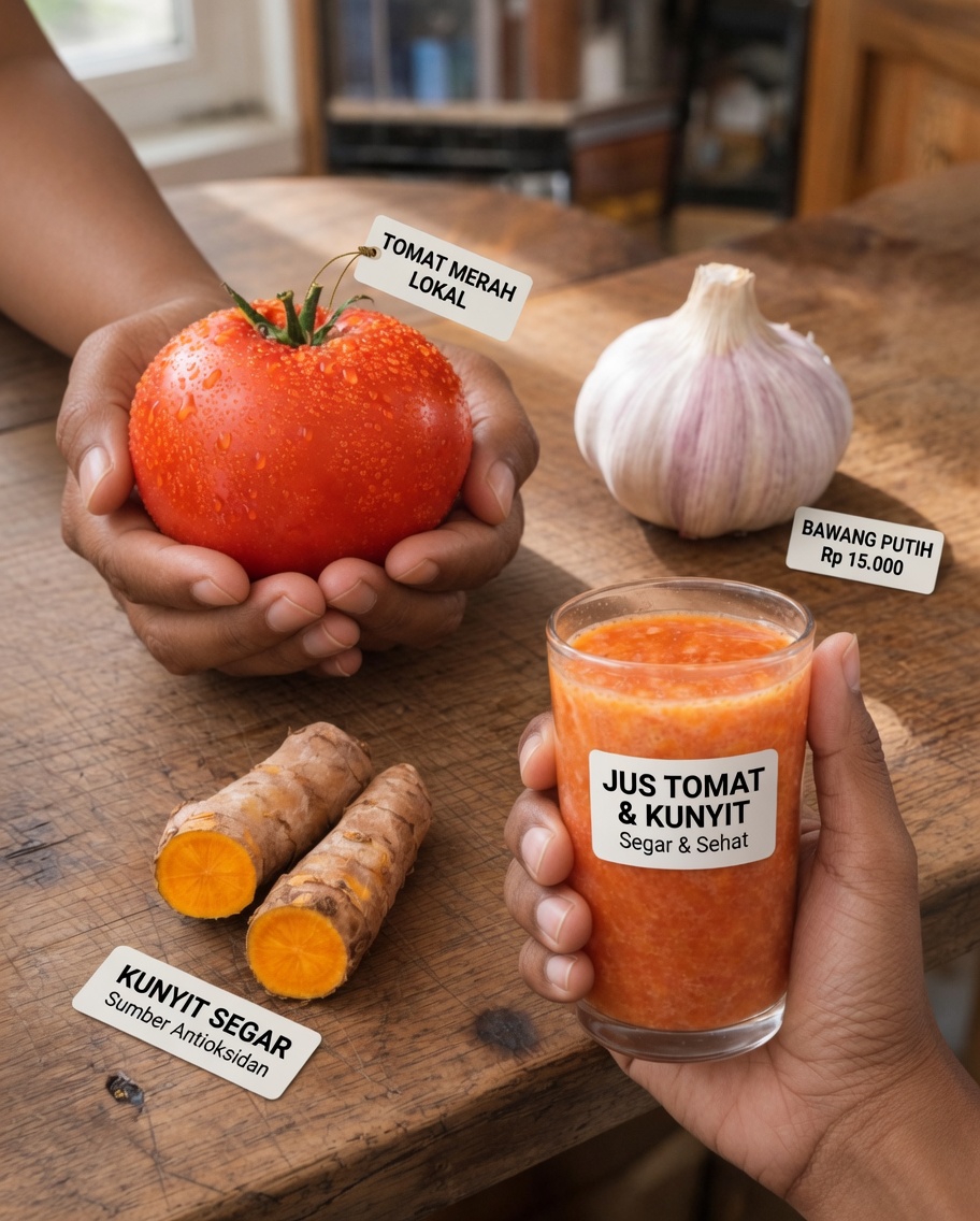 Resep Minuman Sederhana dari Tomat, Bawang Putih, dan Kunyit untuk Kesehatan Pria di Atas 40