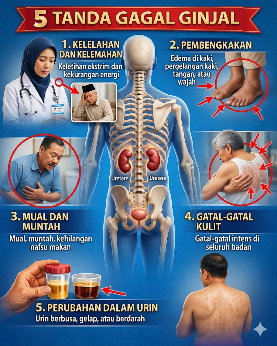 5 tanda gagal ginjal yang tidak boleh diabaikan