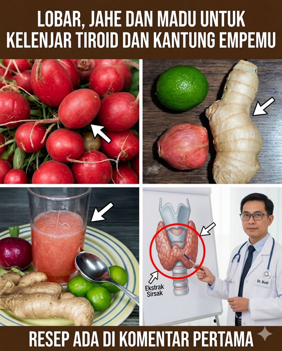 Lobak, jahe, dan madu: obat alami untuk mendukung tiroid dan kantong empedu