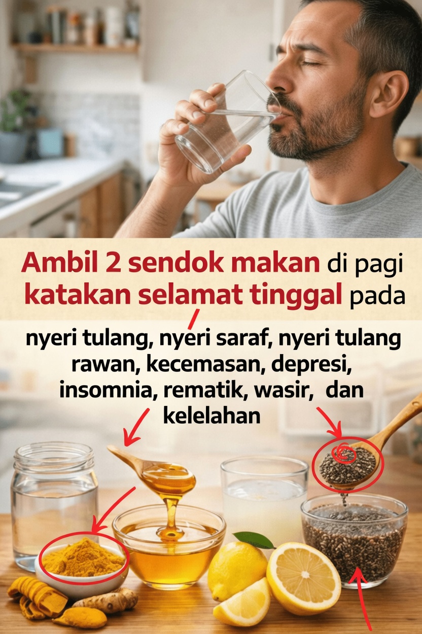 Temukan Campuran Pagi yang Populer Ini dengan Dua Sendok Makan Kunyit, Jahe, Lemon, Madu, dan Biji Chia