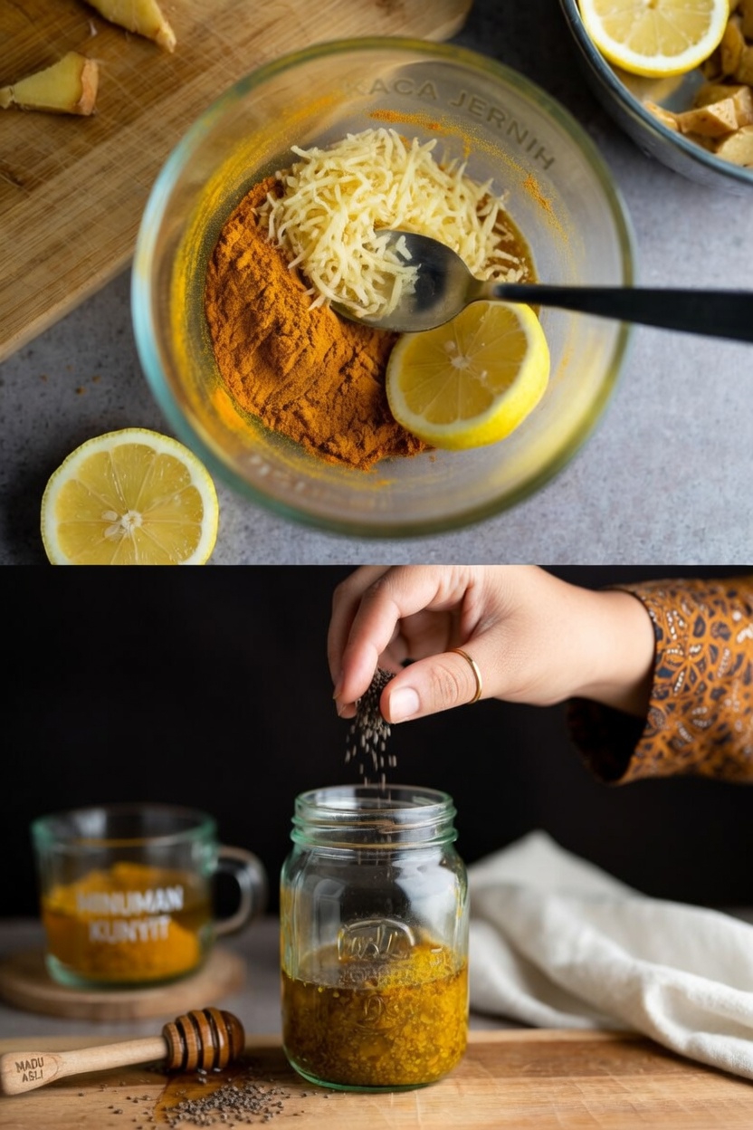 Temukan Campuran Pagi yang Populer Ini dengan Dua Sendok Makan Kunyit, Jahe, Lemon, Madu, dan Biji Chia