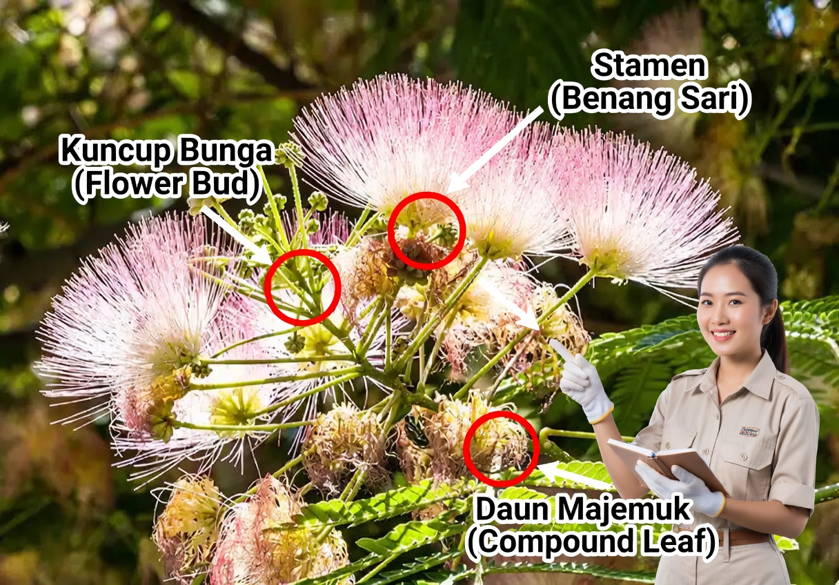 Albizia julibrissin: Menjelajahi Manfaat Kulit Kayu, Bunga, dan Daun