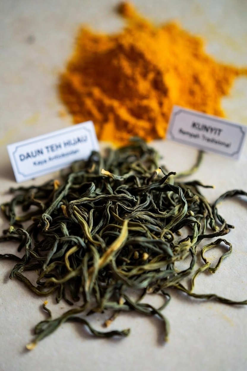 Kebiasaan Sederhana Harian Mengonsumsi Teh Hijau dan Kunyit yang Mendukung Kesehatan Menyeluruh dan Umur Panjang