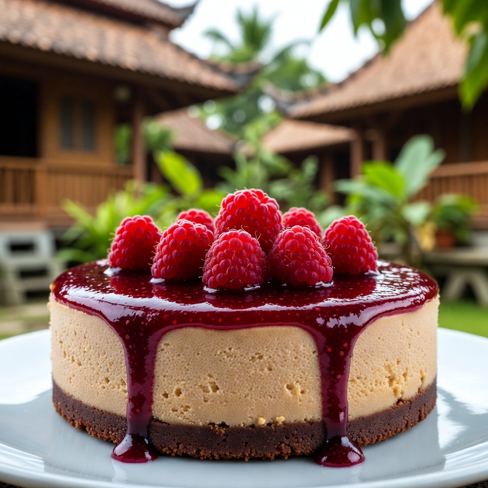 Cheesecake Cokelat Raspberry yang Mewah