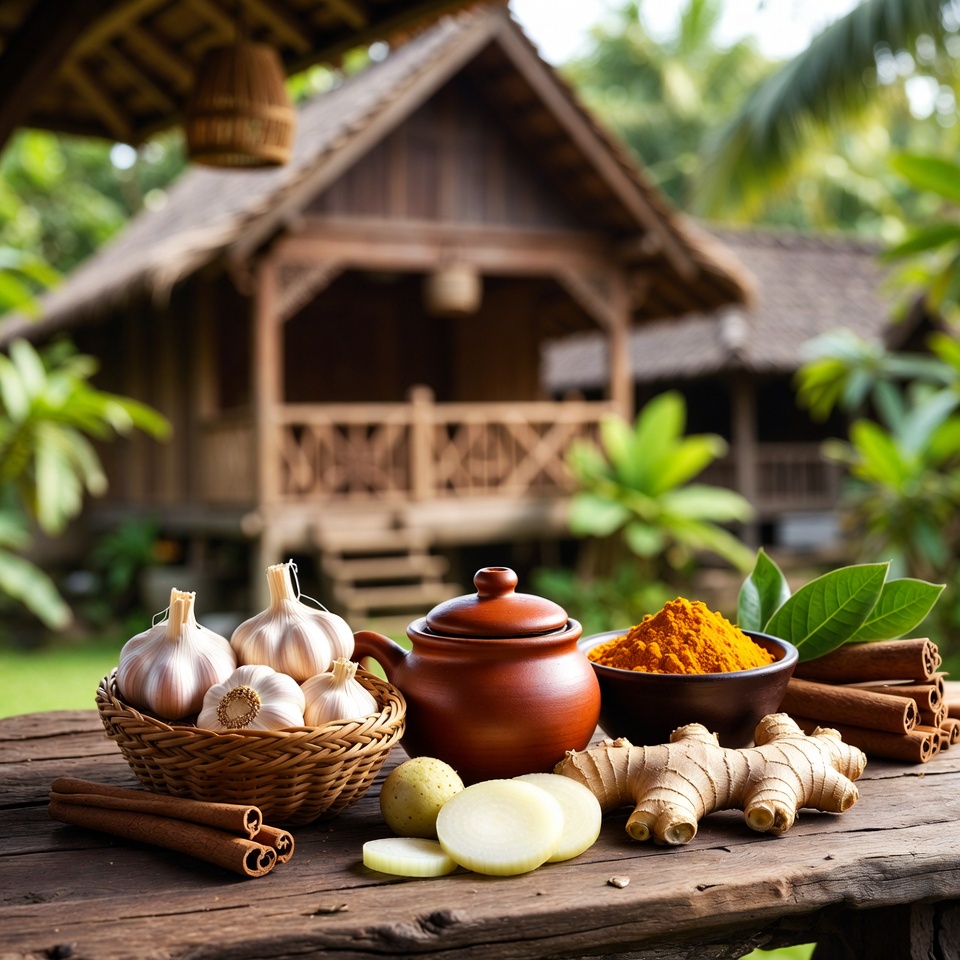 Teh sempurna untuk memulai pagi dan mengakhiri hari Anda: perpaduan ampuh bawang putih π§, kunyit, bawang bombai π§
, jahe π«, kayu manis, dan daun jambu biji