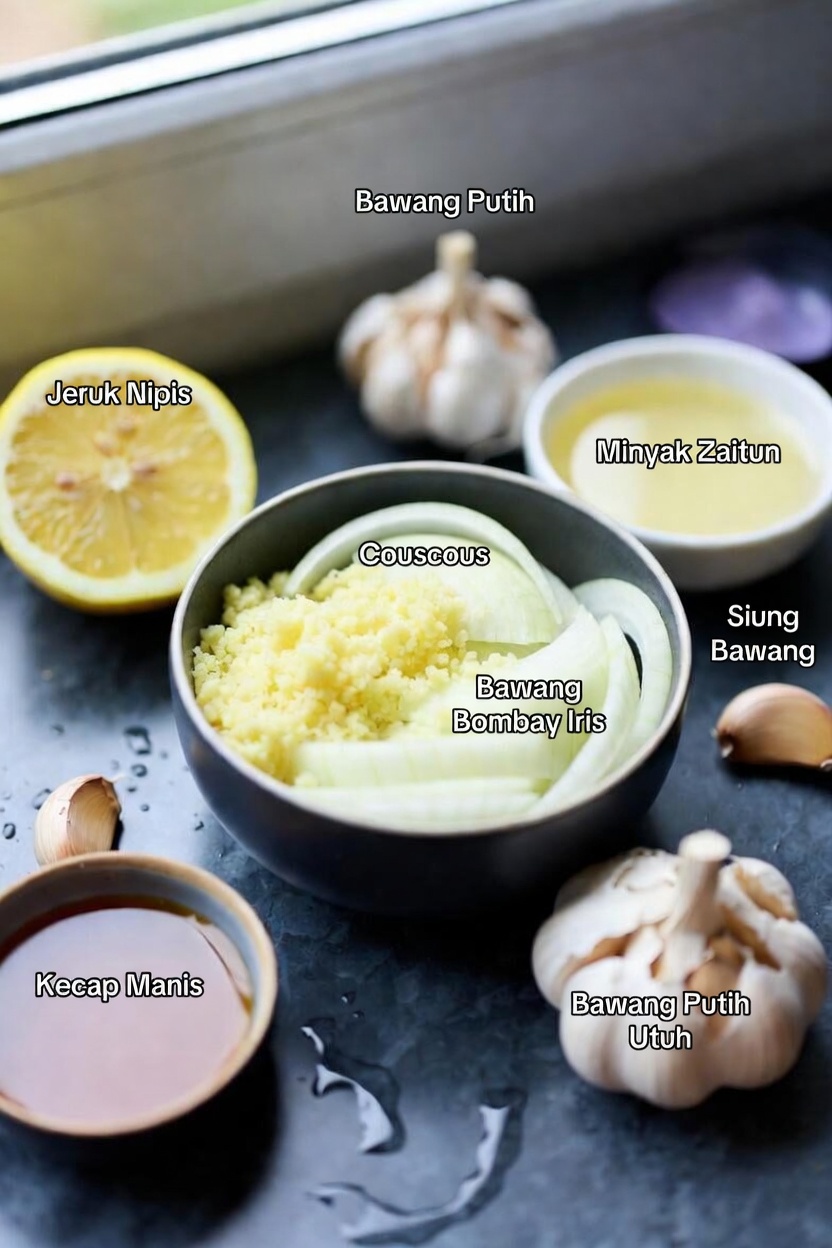 Temukan Campuran Dapur Sederhana: Parutan Jahe, Bawang, Bawang Putih, Jus Lemon, dan Campuran Madu