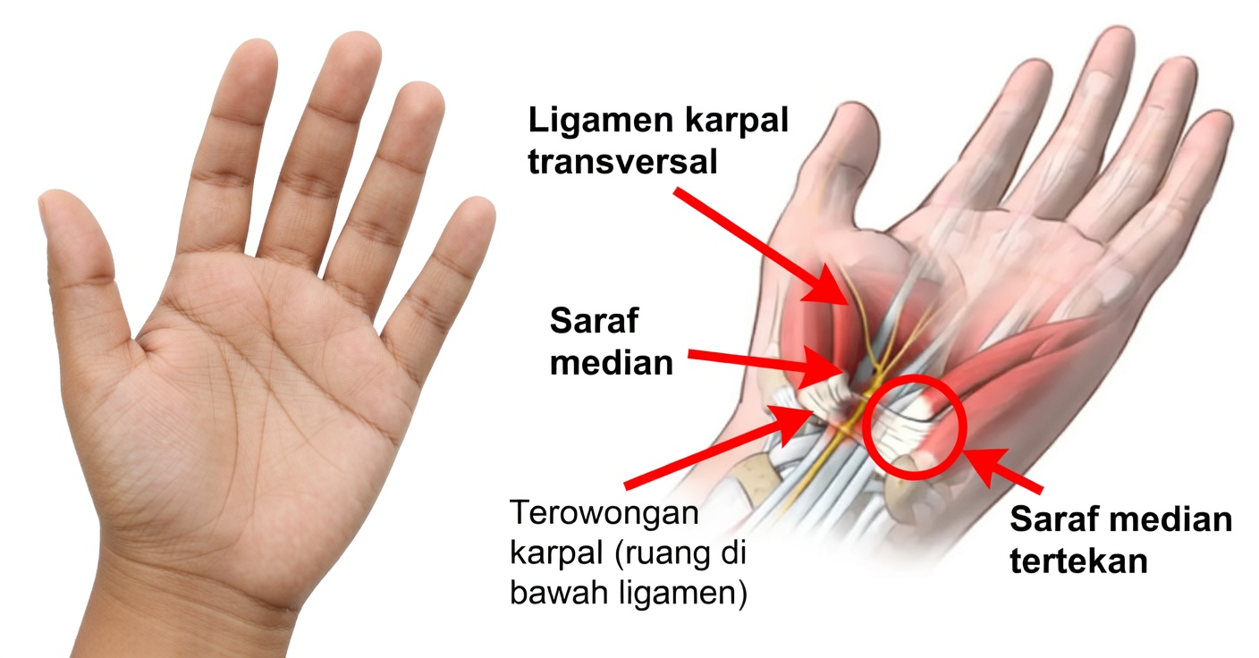 Meredakan sindrom terowongan karpal: obat alami untuk kesemutan di tangan
