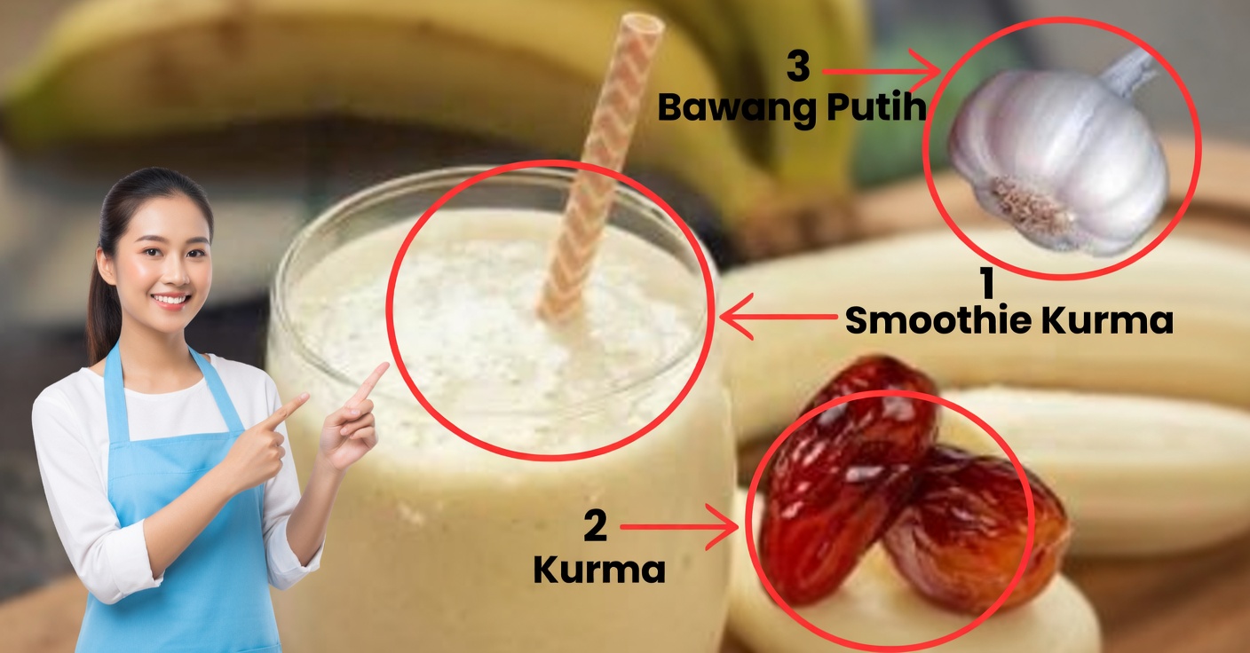 Smoothie pisang dan bawang putih dengan kurma: obat alami untuk kesehatan Anda