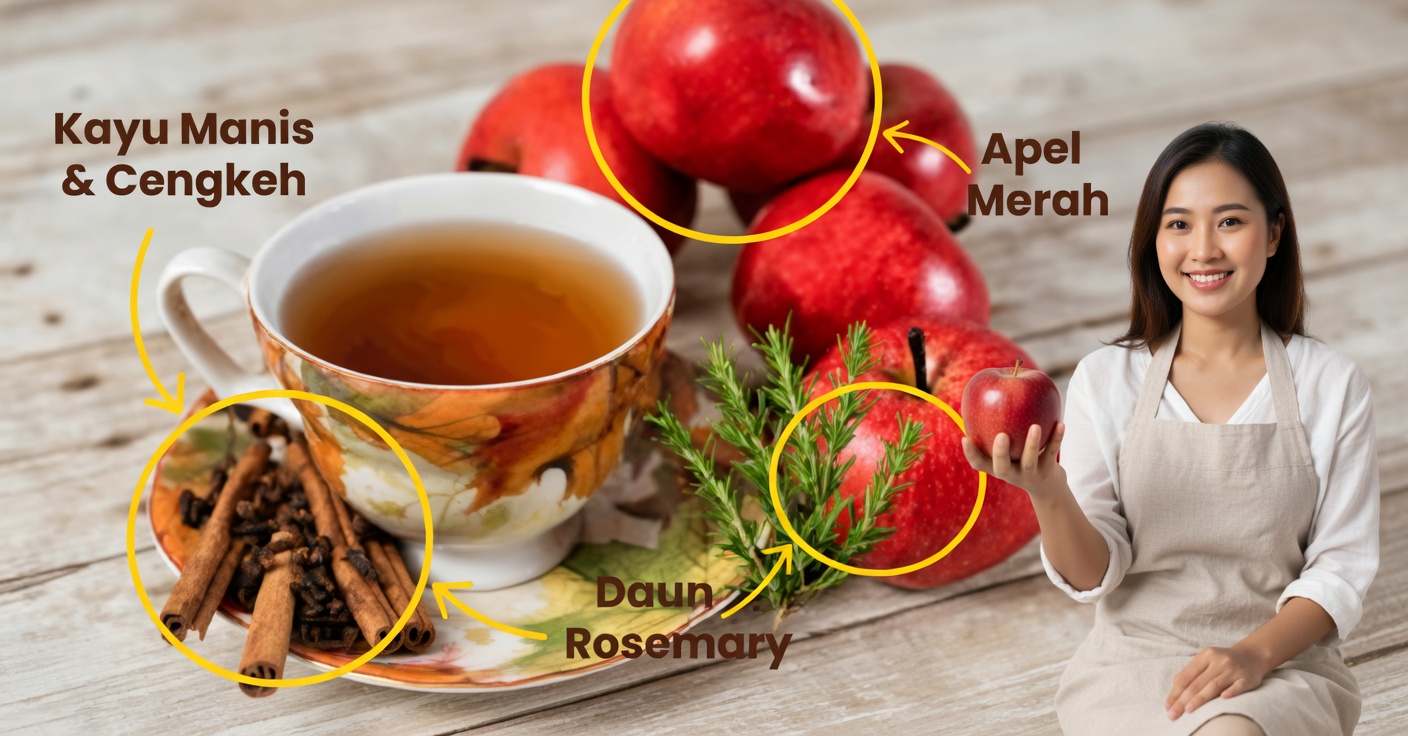 Apel dan rosemary rebus: manfaat bagi kesehatan Anda