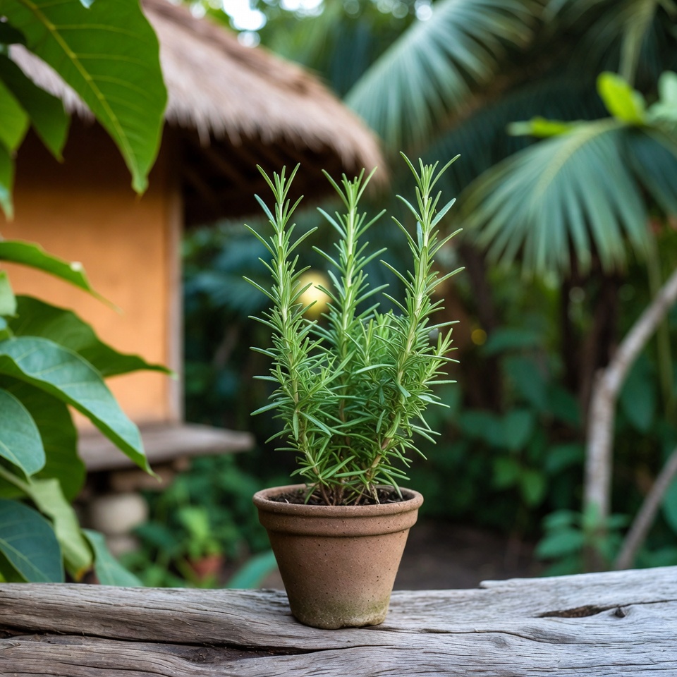 trik tiga tangkai rosemary dalam pot