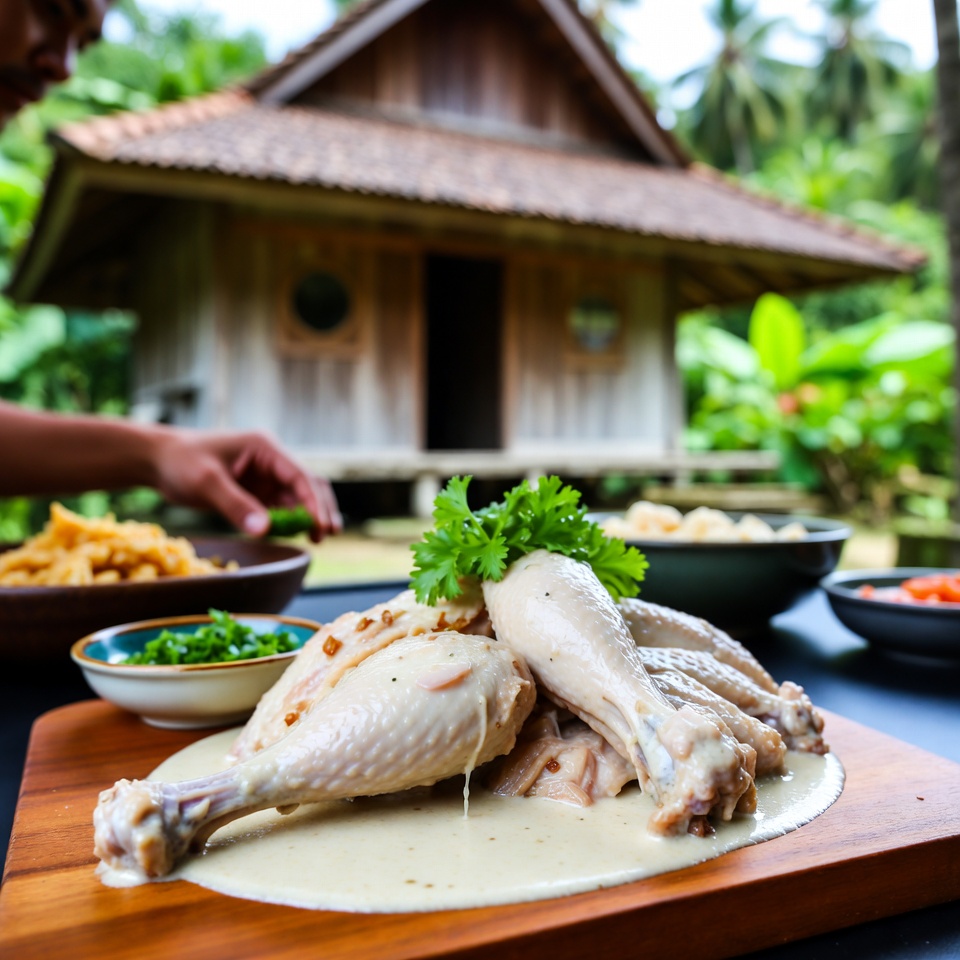 Resep Paha Ayam Saus Krim Bawang Putih dengan Rempah