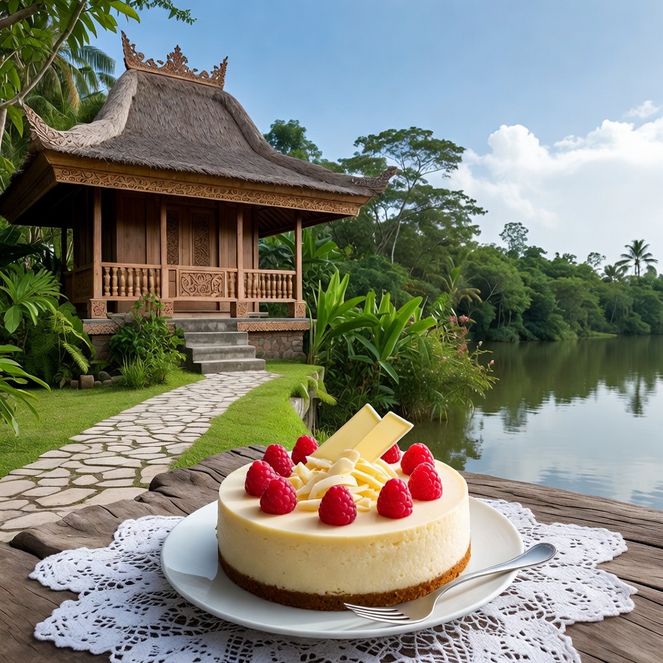 Cheesecake Cokelat Putih Raspberry