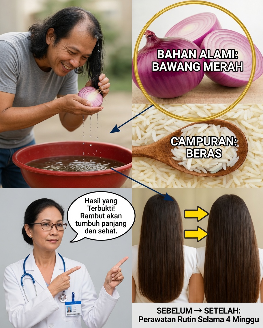 Resep Ini Akan Membuat Rambut Anda Tumbuh Gila-gilaan: Kekuatan Bawang dan Beras untuk Memanjangkan dan Menebalkan Helai Rambut