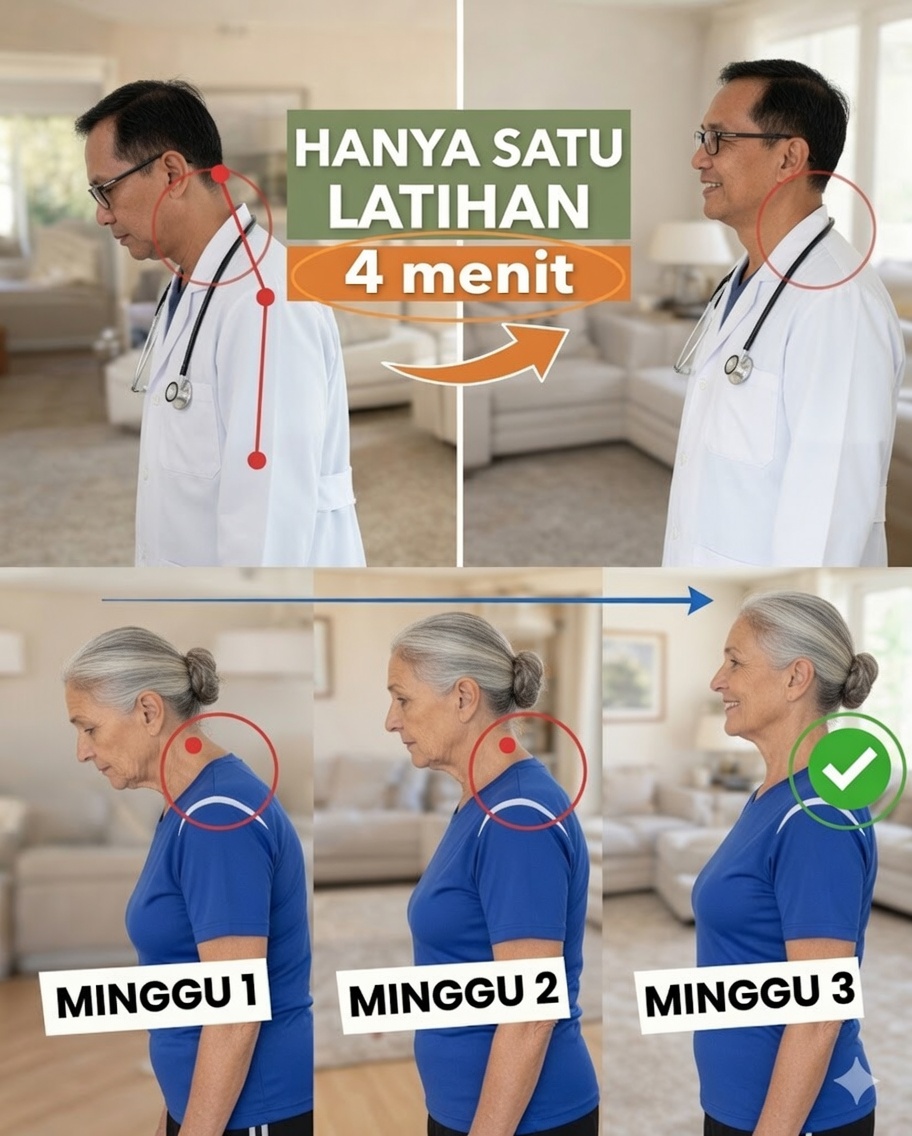 Cara Memperbaiki Postur Kepala Maju Secara Bertahap Setelah Usia 60 – Rutinitas Sederhana 4 Menit per Hari